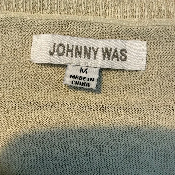 Johnny Was Cashmere Silk Butterfly Floral Print Sweater Cream Size M EUC - Picture 4 of 6